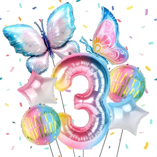 Schmetterling Folienballon 3 Jahre, Schmetterling Luftballons Geburtstag 2 Jahre, Luftballon 2 Geburtstag Mädchen, Helium Ballons Geburtstag, Happy Birthday Ballon für Mädchen Geburtstag Deko Schmetterling Folienballon 3 Jahre, Schmetterling Luftballons Geburtstag 2 Jahre, Luftballon 2 Geburtstag Mädchen, Helium Ballons Geburtstag, Happy Birthday Ballon für Mädchen Geburtstag Deko von WEINIBAO