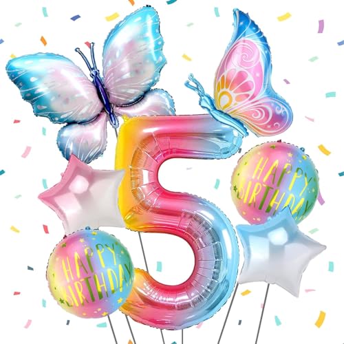 Schmetterling Folienballon 5 Jahre, Schmetterling Luftballons Geburtstag 2 Jahre, Luftballon 2 Geburtstag Mädchen, Helium Ballons Geburtstag, Happy Birthday Ballon für Mädchen Geburtstag Deko Schmetterling Folienballon 5 Jahre, Schmetterling Luftballons Geburtstag 2 Jahre, Luftballon 2 Geburtstag Mädchen, Helium Ballons Geburtstag, Happy Birthday Ballon für Mädchen Geburtstag Deko von WEINIBAO