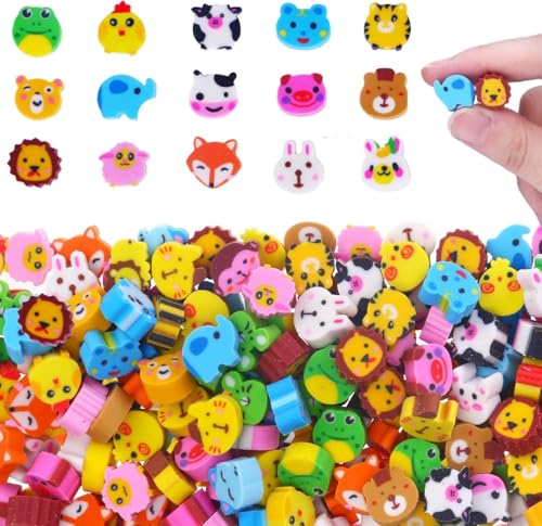 150 Stück Radiergummi, Lustige Radiergummis für Kinder Mini Tiere Radierer Regenbogen Eraser für Schulen Schüler Schulbedarf Kindergarten Party Geschenke von WEITAPYT