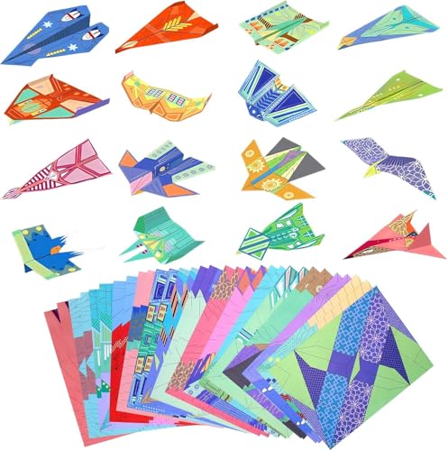 32 Blatt Origami Flugzeuge Papier für Kinder, Buntes Origami-Papier mit 16 klassischen Designs Doppelseitiges Bastelpapier mit Anleitungs-Buch für Kinder Mädchen von 5, 6-12 Jahren DIY Kunst, Dekor 32 Blatt Origami Flugzeuge Papier für Kinder, Buntes Origami-Papier mit 16 klassischen Designs Doppelseitiges Bastelpapier mit Anleitungs-Buch für Kinder Mädchen von 5, 6-12 Jahren DIY Kunst, Dekor von WEITAPYT