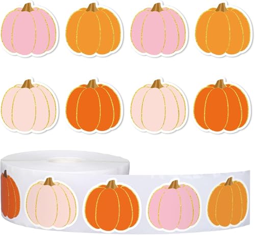 Herbst Aufkleber, 500 Stück Thanksgiving Kürbis-Aufkleber Deko Selbstklebende Sticker für Kinder Partygeschenke DIY Bastelset Herbst Dekorationen (Typ1) von WEITAPYT