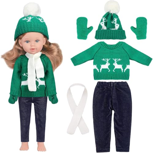 Weihnachtskleidung Puppe, Kleidung Outfits Für Baby Puppen, 18 Zoll Weihnachts Puppenkleidung, Winteranzug, Pullover, Hose, Mütze, Schal, Handschuhe, Geeignet Für 18 Zoll Puppen/C Weihnachtskleidung Puppe, Kleidung Outfits Für Baby Puppen, 18 Zoll Weihnachts Puppenkleidung, Winteranzug, Pullover, Hose, Mütze, Schal, Handschuhe, Geeignet Für 18 Zoll Puppen/C von WEITAPYT