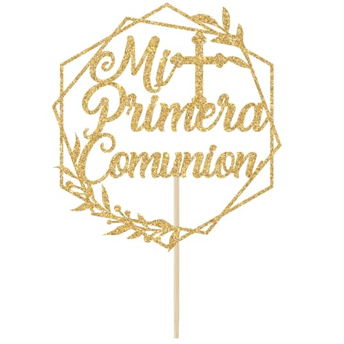 torten topper kommunion, cake topper erstkommunion, torten topper taufe gold, taufe cake topper gold kreuz, topper kommunion, für die Dekoration von Taufen, Erstkommunionen, Geburtstagen(B) von WEITAPYT