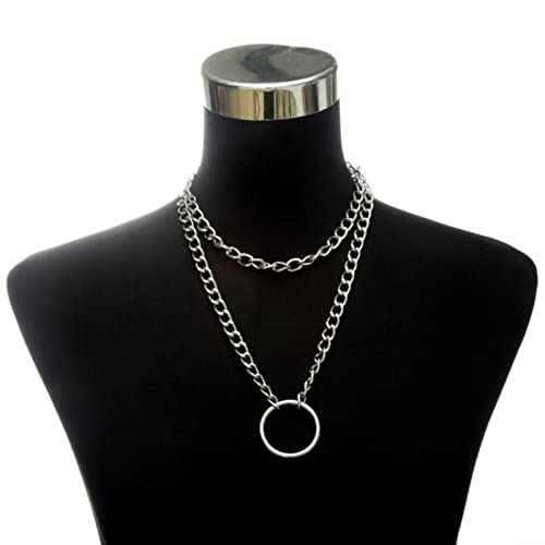 WEITING Trendige Gliederkette Halsketten für Damen und Herren, grob, dicker Choker-Schmuck am Hals, modische weibliche Grung-Accessoires, silber WEITING Trendige Gliederkette Halsketten für Damen und Herren, grob, dicker Choker-Schmuck am Hals, modische weibliche Grung-Accessoires, silber von WEITING