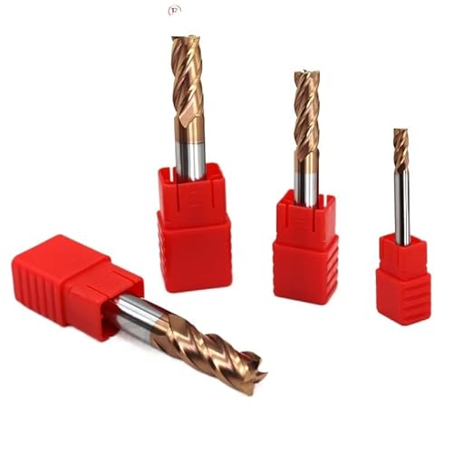 CNC-Fräswerkzeuge, HRC55 Schaftfräser-Set, legierter beschichteter Wolframstahl, mehrere Größen, 19-teilig, for die CNC-Bearbeitung(5.0x5D(Shank) x50L) von WEITINGKKK
