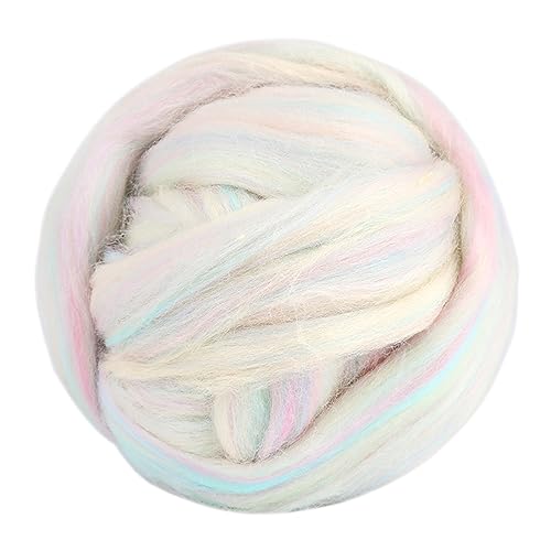 Die Wolle, 250g Wolle Roving Top Chunky Garn for DIY Handwerk Hand Spinning Filzen Weben Multicolor(Colorful) von WEITINGKKK