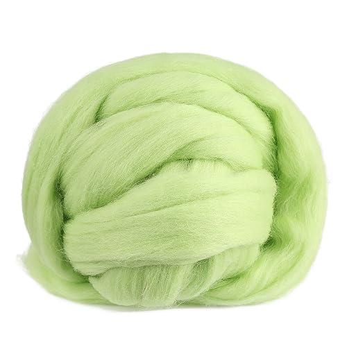 Die Wolle, 250g Wolle Roving Top Chunky Garn for DIY Handwerk Hand Spinning Filzen Weben Multicolor(Green) von WEITINGKKK
