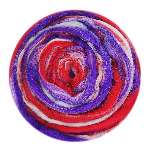 Die Wolle, 50g Wollmischung Roving Garn Kunst Nadel Nassfilzen Zubehör DIY Wolle Multicolor(50g-22) von WEITINGKKK