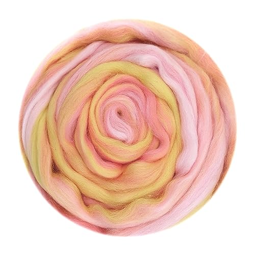 Die Wolle, 50g handgefärbte Wolltop Multicolor for Nass- und Nadelfilzen DIY(16) von WEITINGKKK