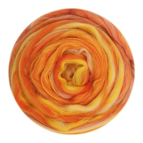 Die Wolle, 50g handgefärbte Wolltop Multicolor for Nass- und Nadelfilzen DIY(6) von WEITINGKKK