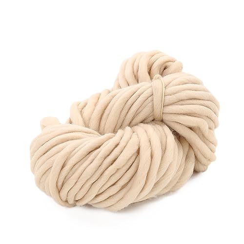 Die Wolle, Grobes Acrylgarn for Handstricken, Spinnen, DIY-Decken, mehrfarbig, 2er-Pack, 500 g(Beige) von WEITINGKKK