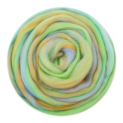 Die Wolle, Handgefärbter Kammzug aus Wollmischung for Nadel- und Nassfilzzubehör, 50 g, mehrfarbig(50g-03) von WEITINGKKK