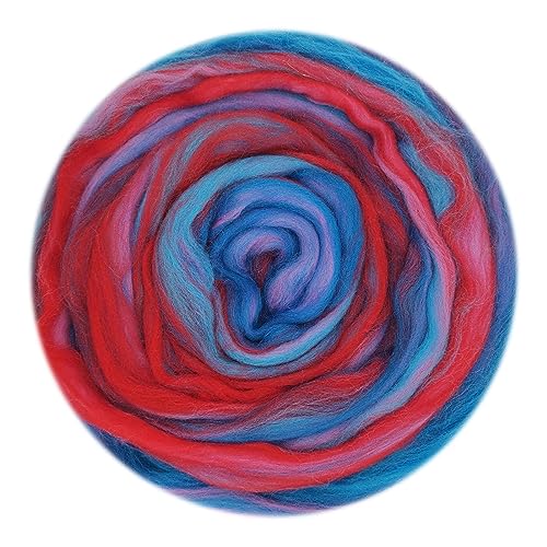 Die Wolle, Handgefärbter Kammzug aus Wollmischung for Nadel- und Nassfilzzubehör, 50 g, mehrfarbig(50g-05) von WEITINGKKK