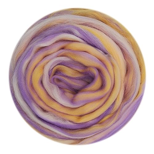 Die Wolle, Handgefärbter Kammzug aus Wollmischung for Nadel- und Nassfilzzubehör, 50 g, mehrfarbig(50g-08) von WEITINGKKK