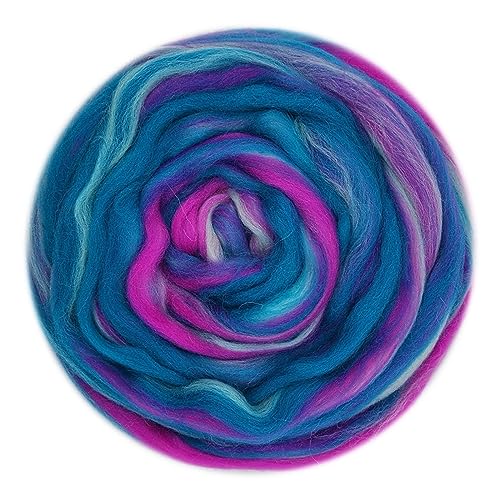 Die Wolle, Handgefärbter Kammzug aus Wollmischung for Nadel- und Nassfilzzubehör, 50 g, mehrfarbig(50g-12) von WEITINGKKK
