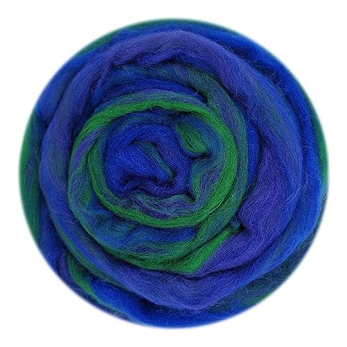 Die Wolle, Handgefärbter Kammzug aus Wollmischung for Nadel- und Nassfilzzubehör, 50 g, mehrfarbig(50g-13) von WEITINGKKK
