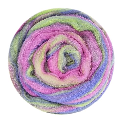Die Wolle, Handgefärbter Kammzug aus Wollmischung for Nadel- und Nassfilzzubehör, 50 g, mehrfarbig(50g-14) von WEITINGKKK