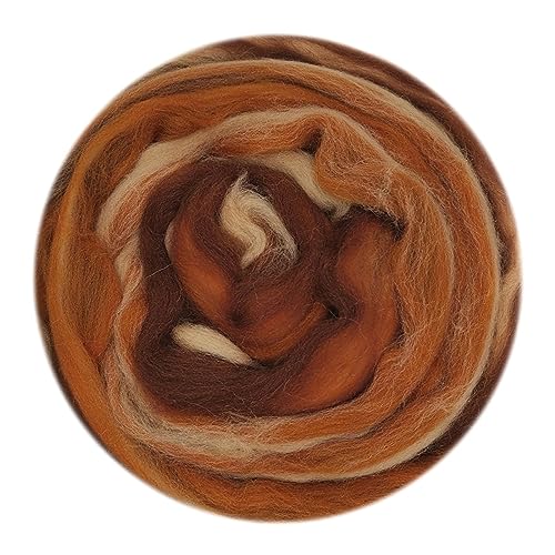 Die Wolle, Handgefärbter Kammzug aus Wollmischung for Nadel- und Nassfilzzubehör, 50 g, mehrfarbig(50g-17) von WEITINGKKK