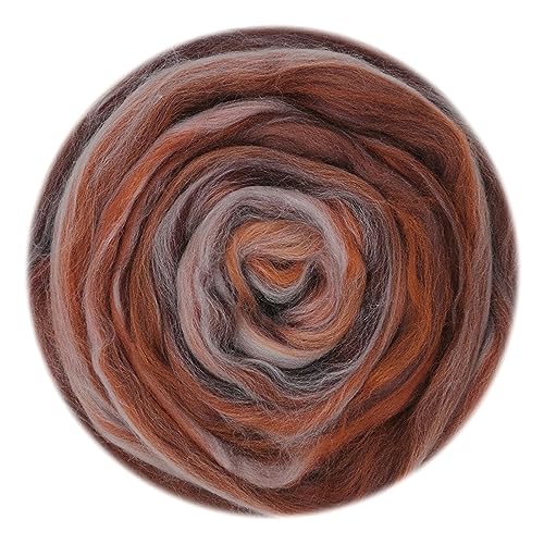 Die Wolle, Handgefärbter Kammzug aus Wollmischung for Nadel- und Nassfilzzubehör, 50 g, mehrfarbig(50g-19) von WEITINGKKK