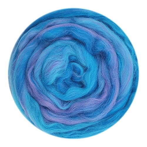 Die Wolle, Handgefärbter Kammzug aus Wollmischung for Nadel- und Nassfilzzubehör, 50 g, mehrfarbig(50g-21) von WEITINGKKK