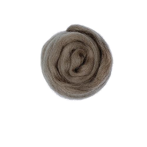 Die Wolle, Merinowolle-Faser-Roving for Nadel- und Nassfilzen, Braun, 50 g/100 g(21,100g) von WEITINGKKK