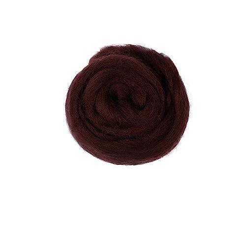 Die Wolle, Merinowolle-Faser-Roving for Nadel- und Nassfilzen, Braun, 50 g/100 g(30,100g) von WEITINGKKK