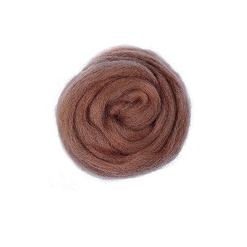 Die Wolle, Merinowolle-Faser-Roving for Nadel- und Nassfilzen, Braun, 50 g/100 g(57,100g) von WEITINGKKK