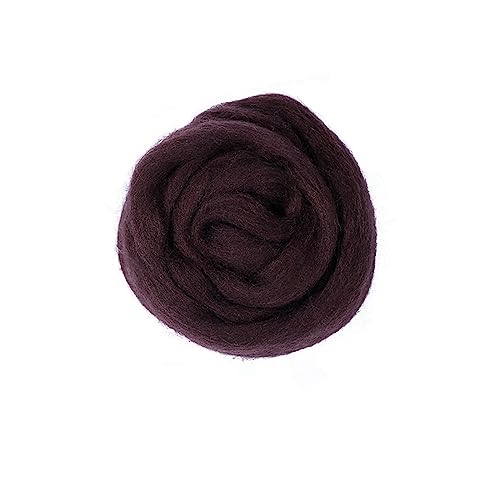 Die Wolle, Merinowolle-Faser-Roving for Nadel- und Nassfilzen, Braun, 50 g/100 g(79,100g) von WEITINGKKK