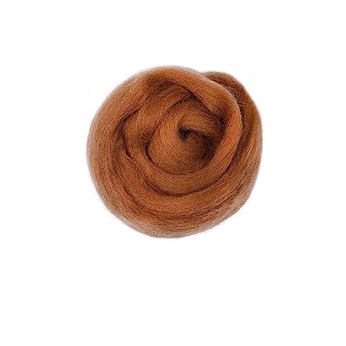 Die Wolle, Merinowolle-Faser-Roving for Nadel- und Nassfilzen, Braun, 50 g/100 g(92,50g) von WEITINGKKK