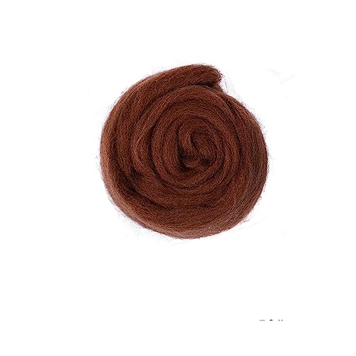 Die Wolle, Merinowolle-Faser-Roving for Nadel- und Nassfilzen, Braun, 50 g/100 g(Brown,50g) von WEITINGKKK