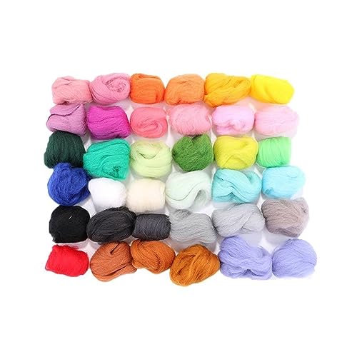 Die Wolle, Wollroving-Faser, 36 Stück, mehrfarbig, for Nadelfilzen, Nassfilzen, DIY Die Wolle, Wollroving-Faser, 36 Stück, mehrfarbig, for Nadelfilzen, Nassfilzen, DIY von WEITINGKKK