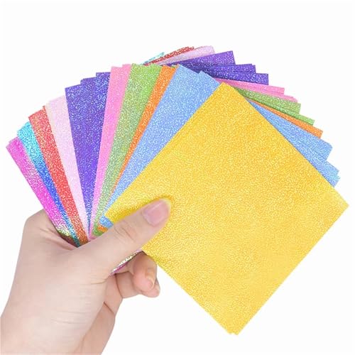 Lagerung von Flash-Karten, 100 Stück Origami-Papier, Perlen-Glitzer, mehrfarbig, mehrere Größen(10x10CM) von WEITINGKKK