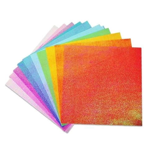 Lagerung von Flash-Karten, 100 Stück Origami-Papier mit schillerndem Perlen-Glitzer, mehrere Größen for Kinder, DIY-Bastelarbeiten(15x15cm) von WEITINGKKK