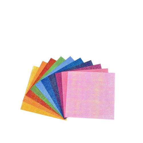 Lagerung von Flash-Karten, 100 Stück einseitiges Origami-Papier mit Glitzer, mehrfarbig, mehrere Größen for Kinder(10X10CM) von WEITINGKKK