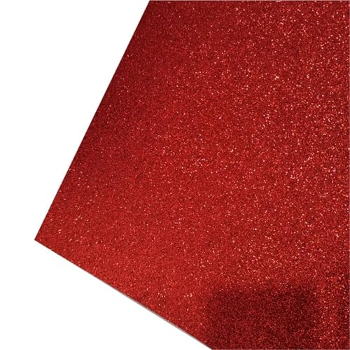 Lagerung von Flash-Karten, 15 Stück A4 200gsm selbstklebendes Glitzerkartonpapier mehrfarbig(Red) von WEITINGKKK
