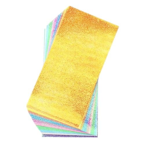 Lagerung von Flash-Karten, Einseitig glitzerndes Origami-Papier, mehrfarbig, mehrere Größen, 100 Stück(7cmx14cm) von WEITINGKKK