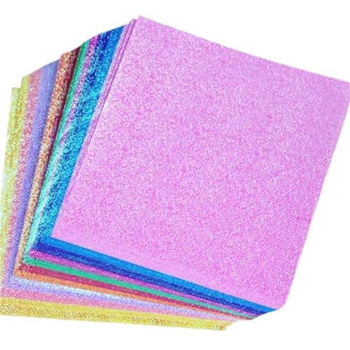 Lagerung von Flash-Karten, Quadratisches Origami-Papier for Kinder, glitzernd, mehrere Größen, 100 Stück(7x14CM 50PC) von WEITINGKKK