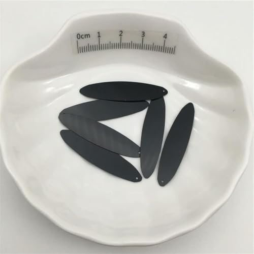 Lockeres Licht mit Nähern, 30 g, 270 Stück, 10 x 40 mm, große, flache, rechteckige Stangen-Pailletten, lose Pailletten for Nähen, for Schuhe, Hüte, DIY(Black,150g) von WEITINGKKK