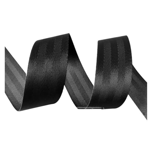 WEITINGKKK Jacquard-Band-Besatz, Jacquard Band Gurtband 20/38/50mm Nylon Polyester Schwarz/Braun for Schuhe Kleidersäcke Decor(Black 50mm) von WEITINGKKK