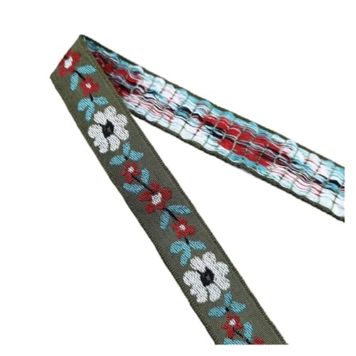 WEITINGKKK Jacquard-Band-Besatz, Jacquard-Bandbesatz, 3 Yards, 2 cm, mehrfarbig, Baumwolle, bestickt, for Gurtband, Kragen(Celadon) von WEITINGKKK