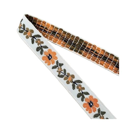 WEITINGKKK Jacquard-Band-Besatz, Jacquard-Bandbesatz, 3 Yards, 2 cm, mehrfarbig, Baumwolle, bestickt, for Gurtband, Kragen(Light Beige) von WEITINGKKK