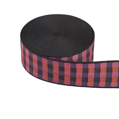 WEITINGKKK Jacquard-Band-Besatz, Jacquard-Baumwoll-Polyester-Band-Gurtbänder for Taschengürtel 1/2 Zoll Multicolor 5 Meter(2 Inch-rose Purple) von WEITINGKKK