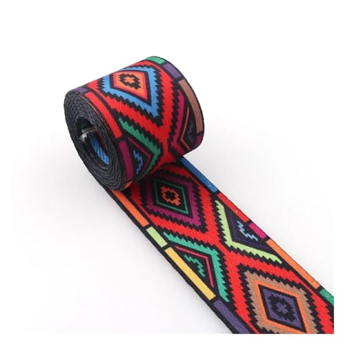 WEITINGKKK Jacquard-Band-Besatz, Jacquardband, 1 Yard, 38 mm, mehrfarbig, bestickter Stoff for DIY-Kleidungstaschenzubehör(13) von WEITINGKKK