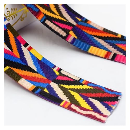 WEITINGKKK Jacquard-Band-Besatz, Jacquardband, 1 Yard, 38 mm, mehrfarbig, bestickter Stoff for DIY-Kleidungstaschenzubehör(15) von WEITINGKKK