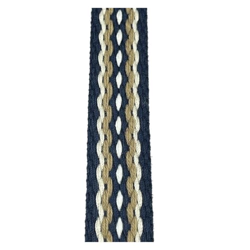 WEITINGKKK Jacquard-Band-Besatz, Jacquardband, 20 mm, Polyester, gewebt, for DIY-Kleidung, Taschen, Haustierhalsband, mehrfarbig(Deep Bule) von WEITINGKKK