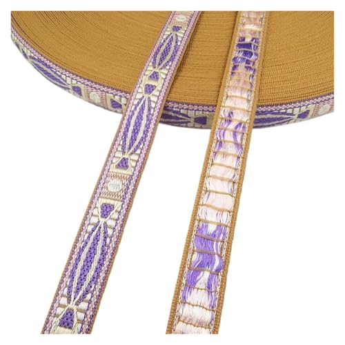 WEITINGKKK Jacquard-Band-Besatz, Jacquardband, 3 Yards, 10–20 mm, mehrfarbig, for Heimwerker, Nähen, Basteln, Gürtel, Kragen(15mm 3yards 12) von WEITINGKKK