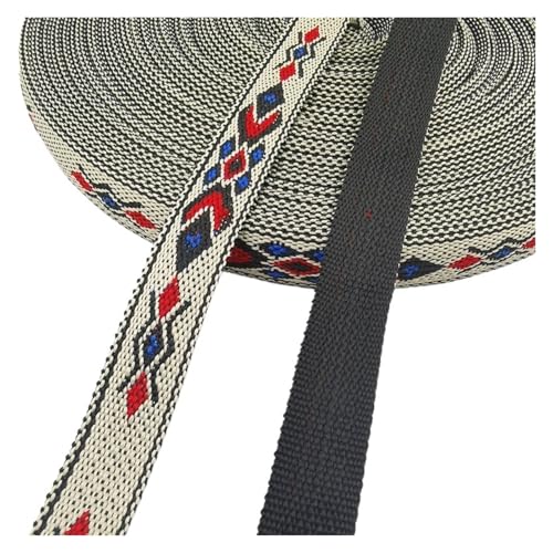 WEITINGKKK Jacquard-Band-Besatz, Jacquardband, 3 Yards, 10–20 mm, mehrfarbig, for Heimwerker, Nähen, Basteln, Gürtel, Kragen(20mm 3yards 05) von WEITINGKKK
