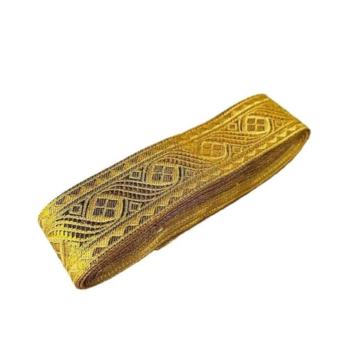 WEITINGKKK Jacquard-Band-Besatz, Jacquardband, 7 Meter, Polyester-Gurtband, 3,3 cm, Goldfarben, for Kleidersäcke, Heimtextilien WEITINGKKK Jacquard-Band-Besatz, Jacquardband, 7 Meter, Polyester-Gurtband, 3,3 cm, Goldfarben, for Kleidersäcke, Heimtextilien von WEITINGKKK