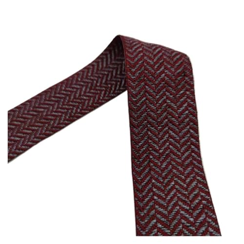 WEITINGKKK Jacquard-Band-Besatz, Jacquardband, Baumwolle, Goldfaden, 40 mm Breite, for Nähen, Basteln, for Taschen, Kleidungsstücke, DIY, bestickt, mehrfarbig, 1 Meter(Black Red) von WEITINGKKK