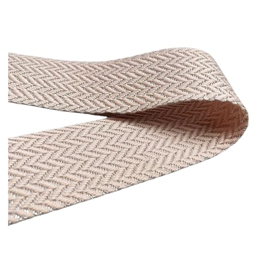 WEITINGKKK Jacquard-Band-Besatz, Jacquardband, Baumwolle, Goldfaden, 40 mm Breite, for Nähen, Basteln, for Taschen, Kleidungsstücke, DIY, bestickt, mehrfarbig, 1 Meter(Sliver Pink) von WEITINGKKK